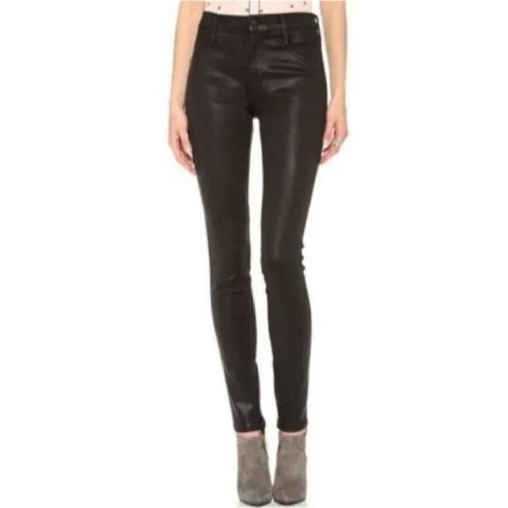 J Brand Mocha Brown Coated Skinny Leggings Size 29